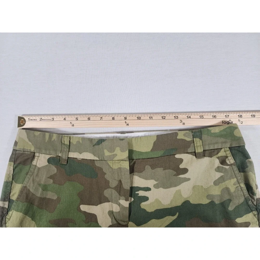 J.Crew Chino Shorts Womens 12 Camo Green Cotton Re-Imagined Military Utility